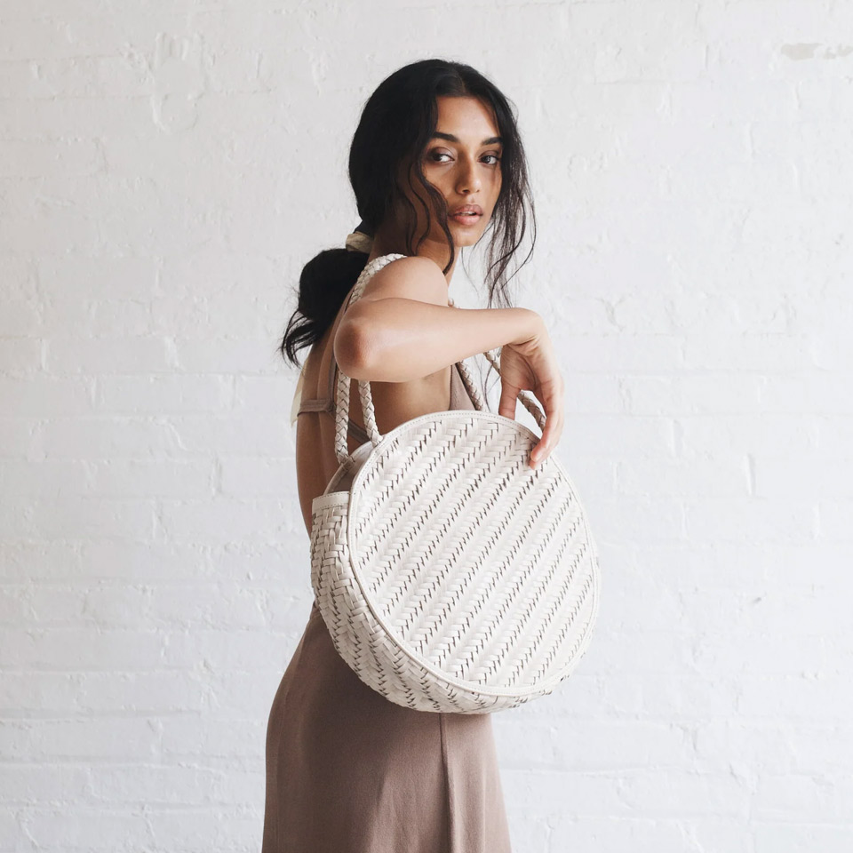 Natural U-Shopper with Leather Handles - Image 2